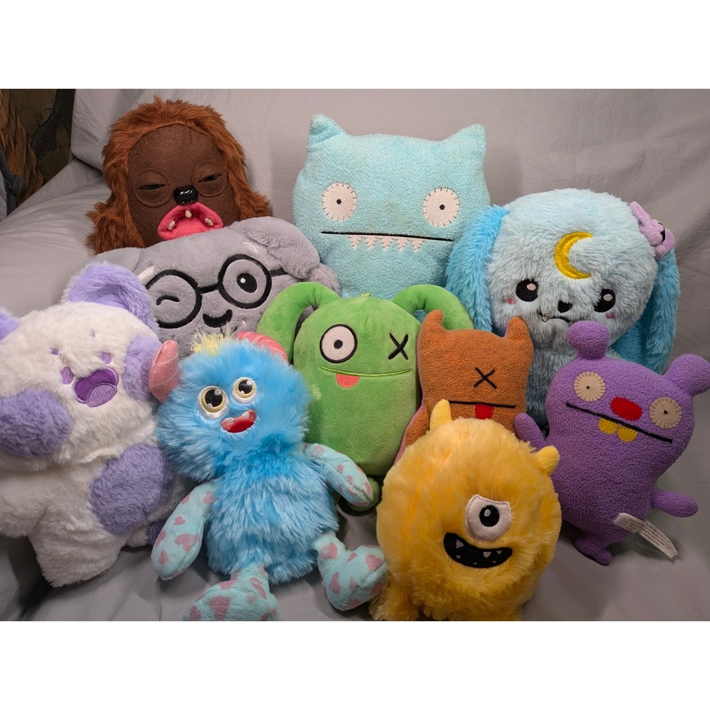 UglyDolls Plush Lot Fuggler Mixed Monsters Stuffed Animals Bop-N-Beep and friend